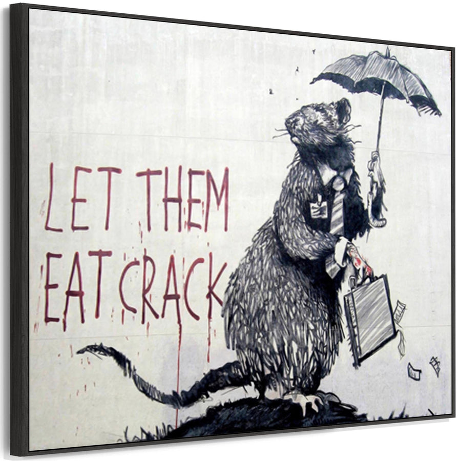 Large Banksy Framed Canvas Art Print - Let Them Eat Crack