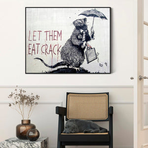 Large Banksy Framed Canvas Art Print - Let Them Eat Crack