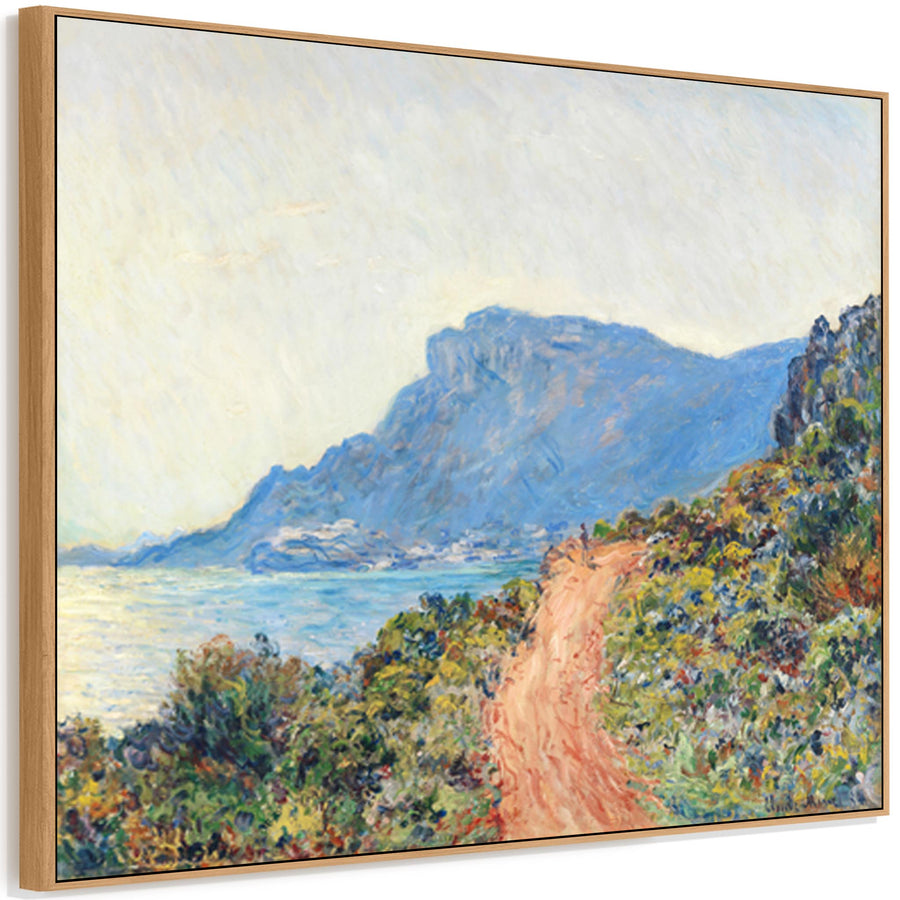 Large Claude Monet Landscape Wall Art Framed Canvas Print of Corniche near Monaco Painting