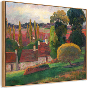 Large Paul Gauguin Wall Art Framed Canvas Print of a Farm in Brittany Landscape Painting