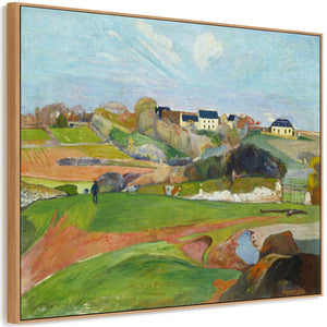 Large Paul Gauguin Framed Canvas Print of Landscape at Le Pouldu Painting