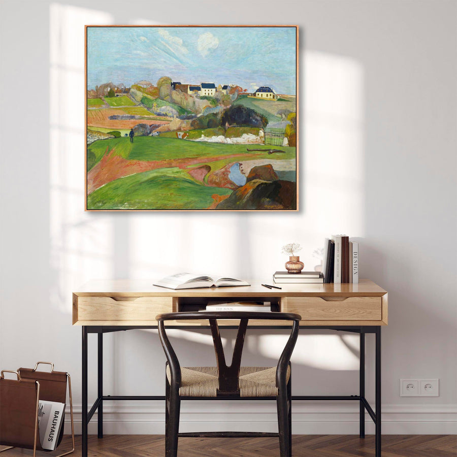 Large Paul Gauguin Framed Canvas Print of Landscape at Le Pouldu Painting