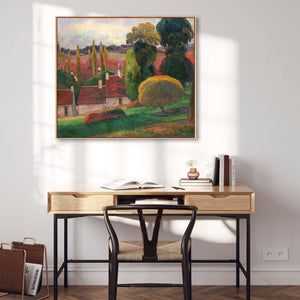 Large Paul Gauguin Wall Art Framed Canvas Print of a Farm in Brittany Landscape Painting