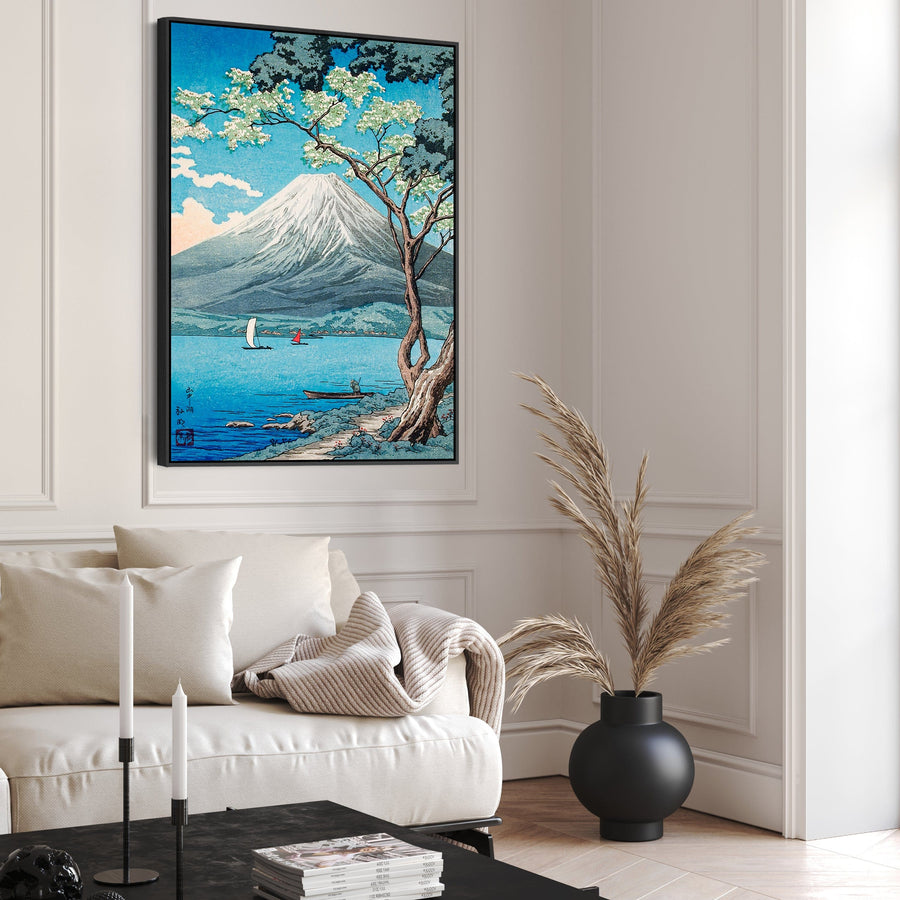 Mount Fuji Lake Wall Art Framed Canvas Print of Hiroaki Takahashi Painting
