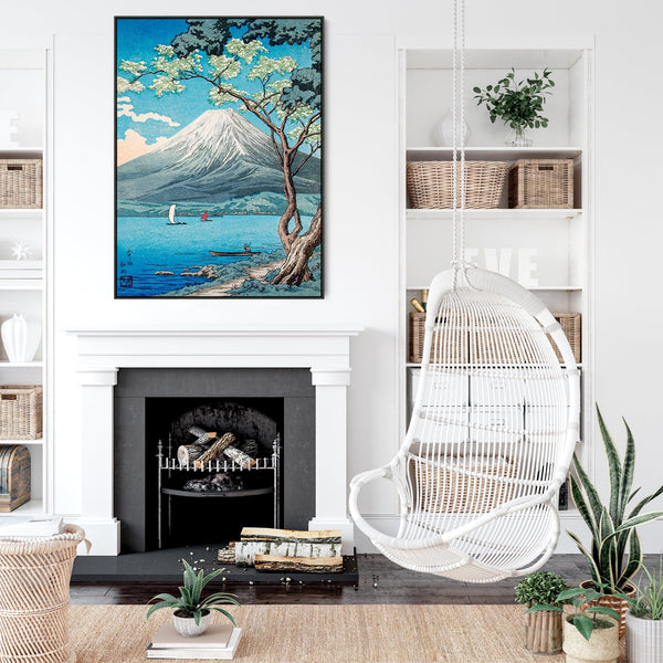 Mount Fuji Lake Wall Art Framed Canvas Print of Hiroaki Takahashi Painting