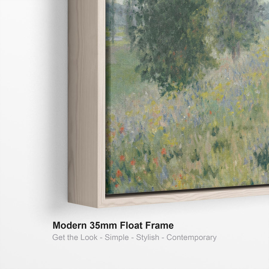 Extra Large Claude Monet Summer Landscape Scene Pair of Wall Art Framed Canvas Impressionist Pictures - Set of 2