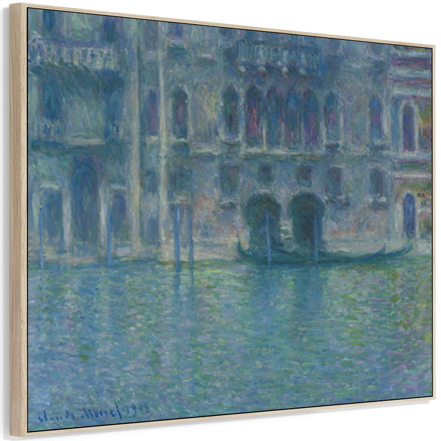 Large Claude Monet Framed Canvas Print of Palazzo da Mula Venice Painting