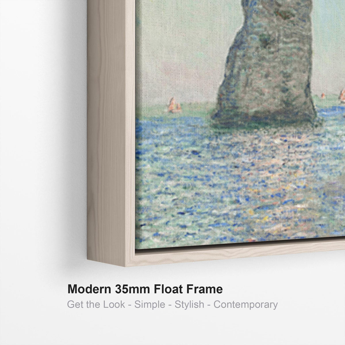 Large Claude Monet Framed Canvas Print of The Cliffs at Etretat Painti ...