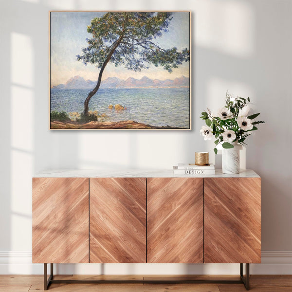 Large Claude Monet Framed Canvas Print of Antibes Landscape Painting