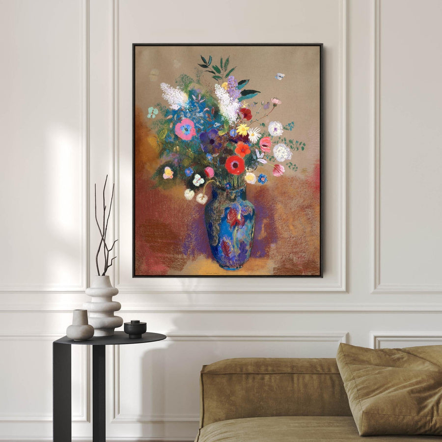 Odilon Redon Artwork Canvas Print Framed Bouquet of Flowers