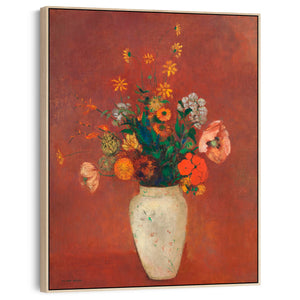 Odilon Redon Artwork Canvas Print Framed Bouquet Flowers Chinese Vase