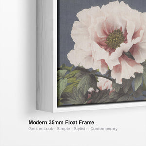 Japanese Pink Floral Wall Art Framed Canvas Print by Ogawa Kazumasa - 100cm x 100cm