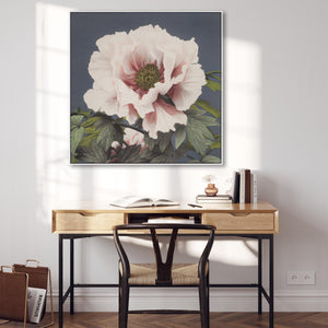 Japanese Pink Floral Wall Art Framed Canvas Print by Ogawa Kazumasa - 100cm x 100cm