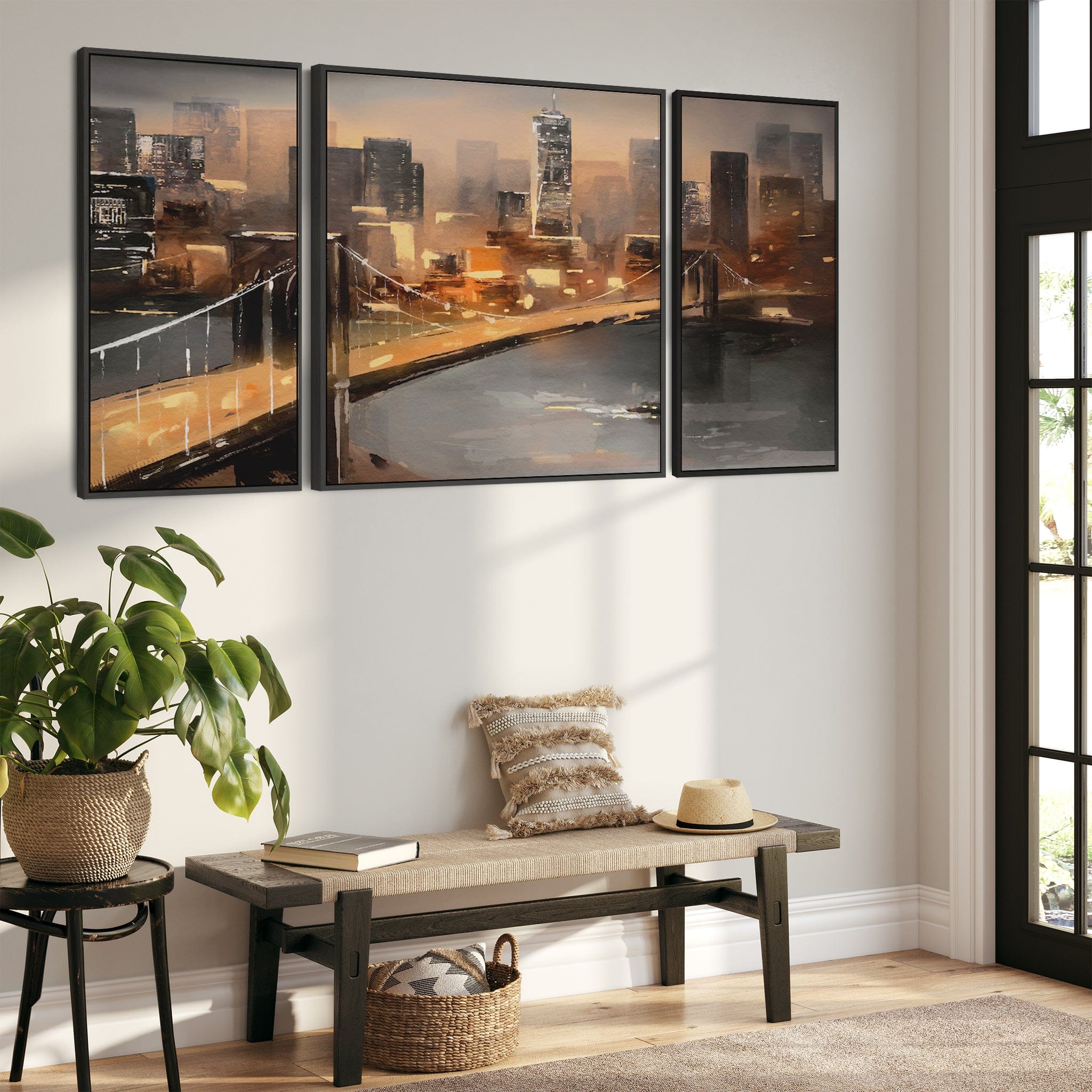 Extra Large Framed Wall Art Pictures for Living Room - NYC Set of 3