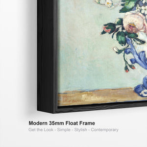 Paul Cezanne Framed Floral Wall Art Print - Rococo Vase of Flowers - on Canvas