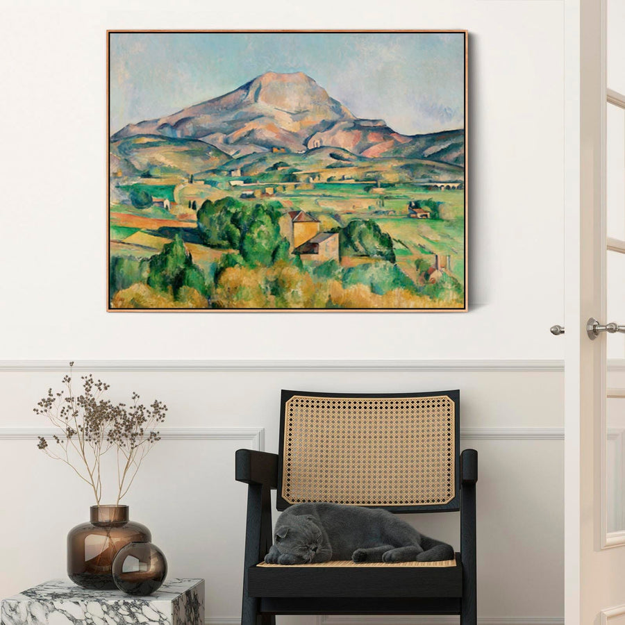 Large Paul Cezanne Landscape Wall Art Framed Canvas Print of La Montagne Sainte-Victoire Painting