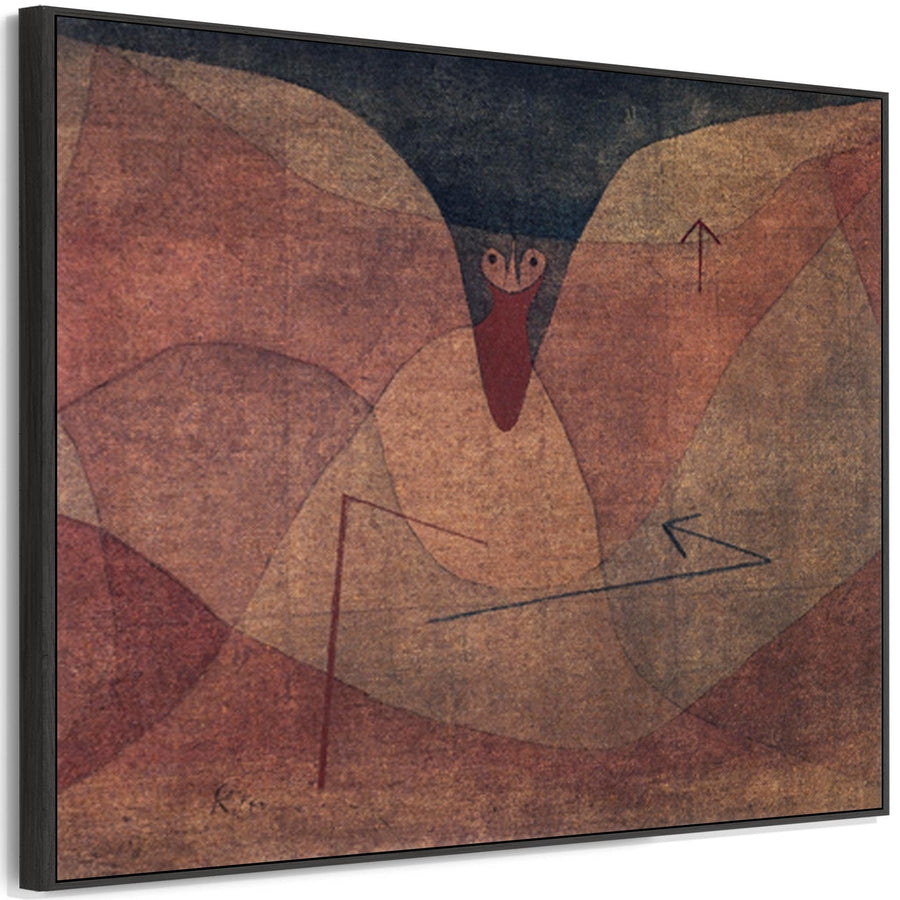 Paul Klee Framed Red Black Abstract Canvas Art Print - Aviatic Evolution - on Canvas