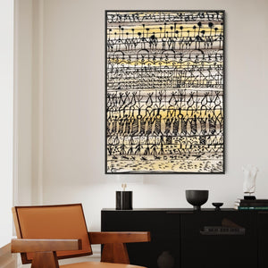 Paul Klee Framed Yellow Grey Art Print - Cooling in a Hot Zone Garden - on Canvas