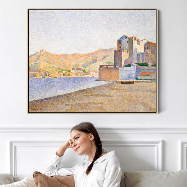 Paul Signac Artwork Canvas Print Framed The Town Beach Colliour Opus