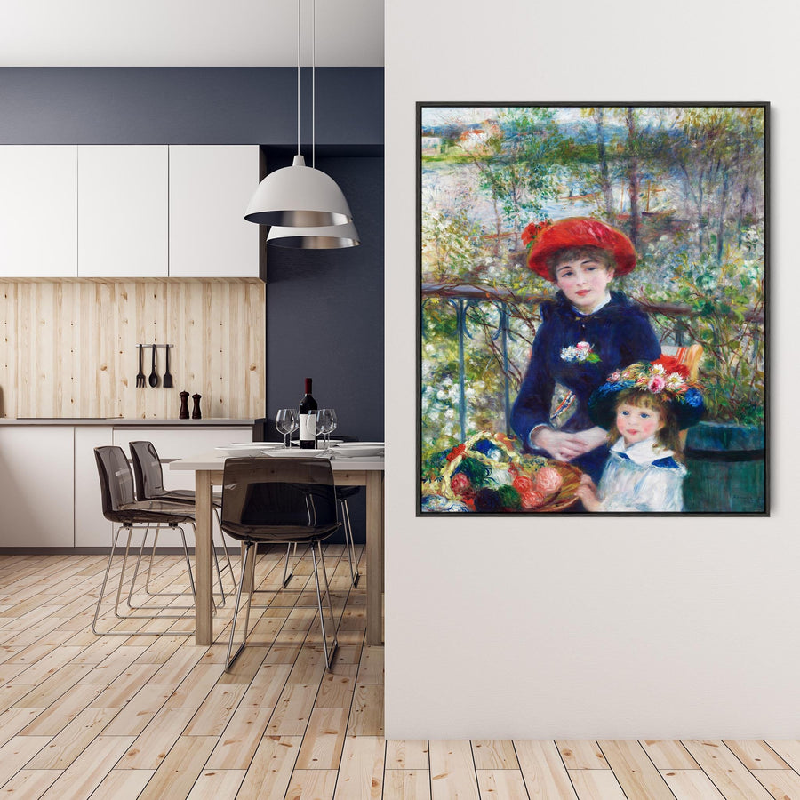 Pierre Auguste Renoir Wall Art Print on Canvas Framed Two Sisters On the Terrace