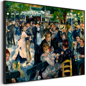 Pierre Auguste Renoir - Framed Wall Art Print Canvas Picture - Dance at Le Moulin de la Galette