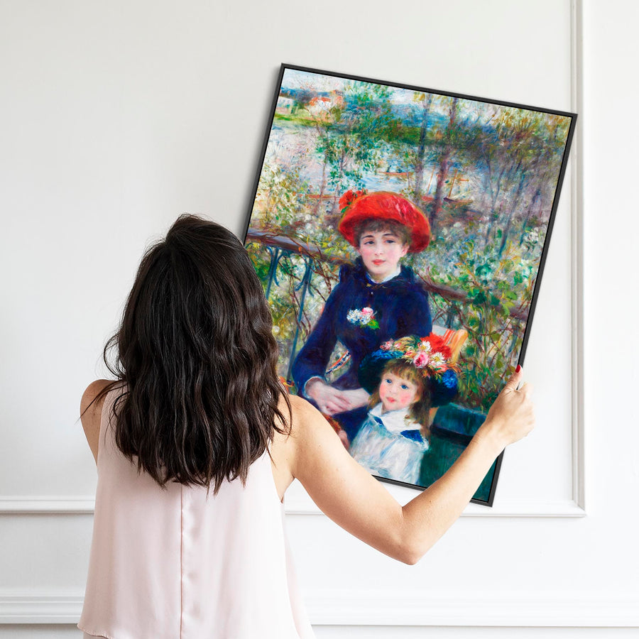 Pierre Auguste Renoir Wall Art Print on Canvas Framed Two Sisters On the Terrace