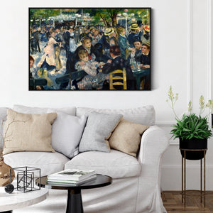 Pierre Auguste Renoir - Framed Wall Art Print Canvas Picture - Dance at Le Moulin de la Galette