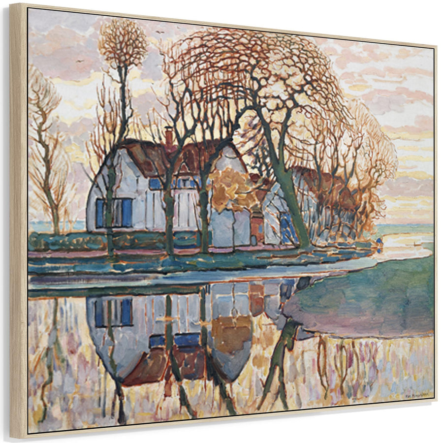 Piet Mondrian - Framed Colourful Art Print - Farm near Duivendrecht - on Canvas