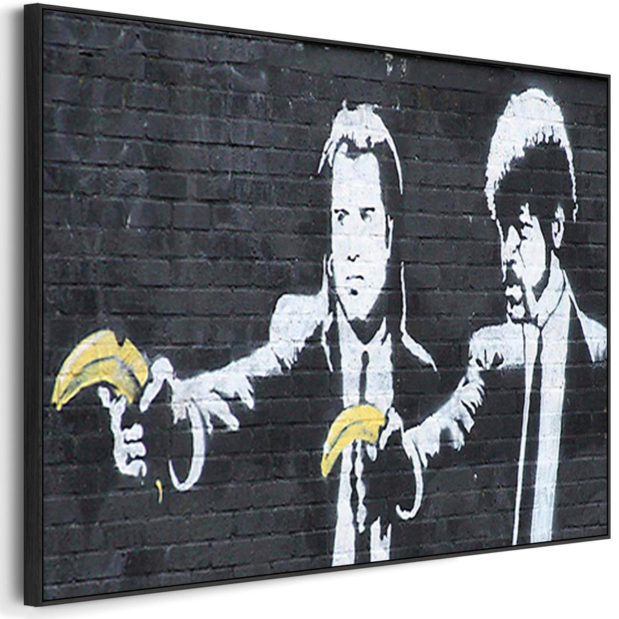 Large Banksy Framed Canvas Art Print - Pulp Fiction