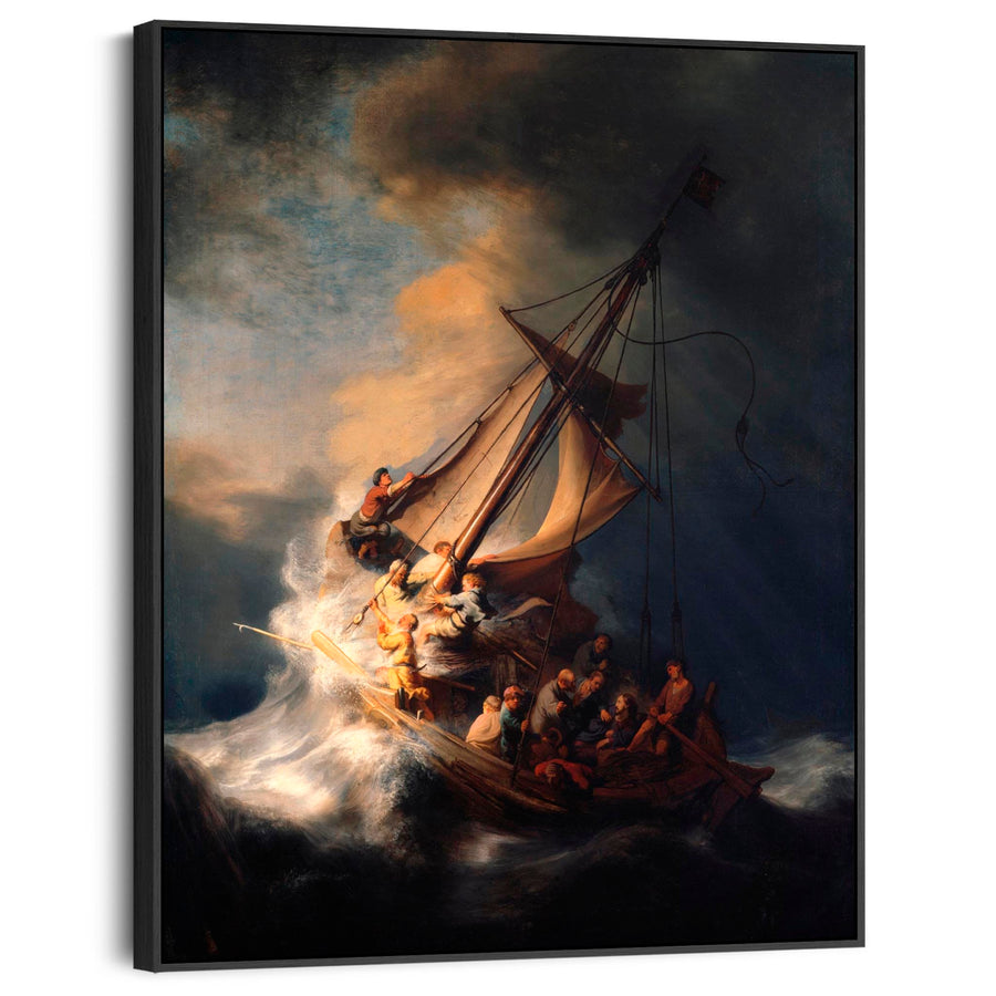 Rembrandt van Rijn - Framed Wall Art Print Canvas Picture - The Storm on the Sea of Galilee