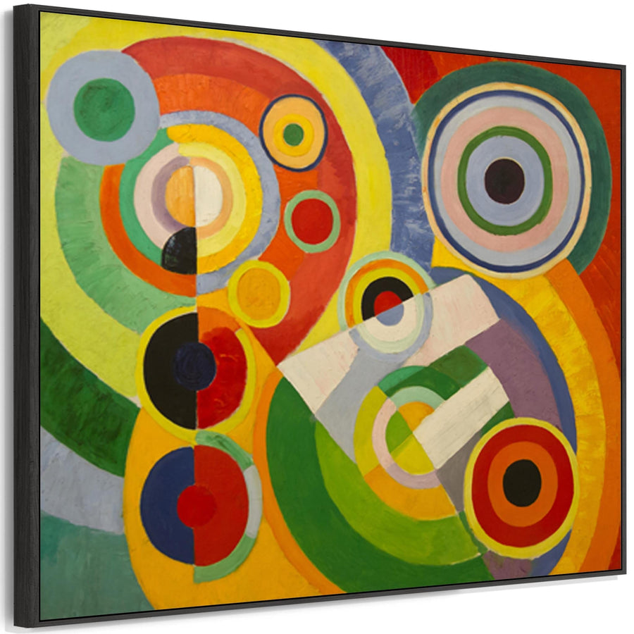 Robert Delaunay - Framed Multi Coloured Abstract Art Print - Rythme Joie de Vivre - on Canvas