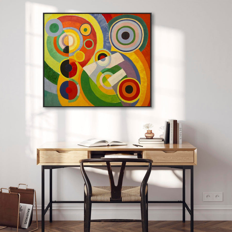 Robert Delaunay - Framed Multi Coloured Abstract Art Print - Rythme Joie de Vivre - on Canvas