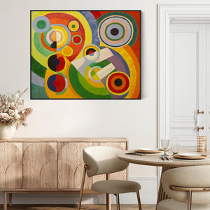 Robert Delaunay - Framed Multi Coloured Abstract Art Print - Rythme Joie de Vivre - on Canvas