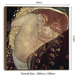 Gustav Klimt - Danae - Large Wall Art Framed Canvas Print - XL 100cm x 100cm