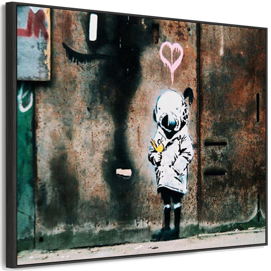 Large Banksy Framed Canvas Art Print - Space Girl and Bird