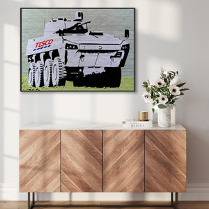 Large Banksy Framed Canvas Art Print - Tesco Tank