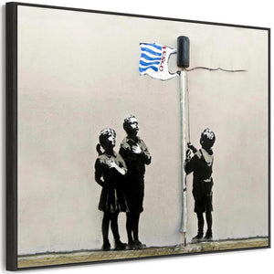 Large Banksy Framed Canvas Art Print - Very Little Helps