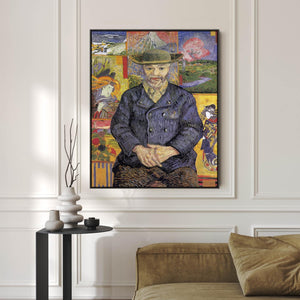 Vincent Van Gogh Framed Wall Art Print Canvas Portrait of Père Tanguy Multi-Coloured