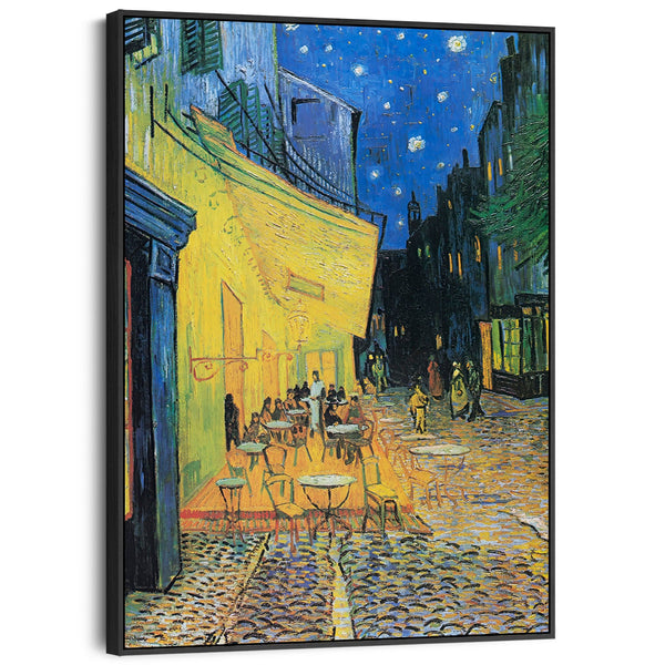 Vincent Van Gogh Wall Art Framed Print of Famous Café Terrace at Night Painting on Canvas