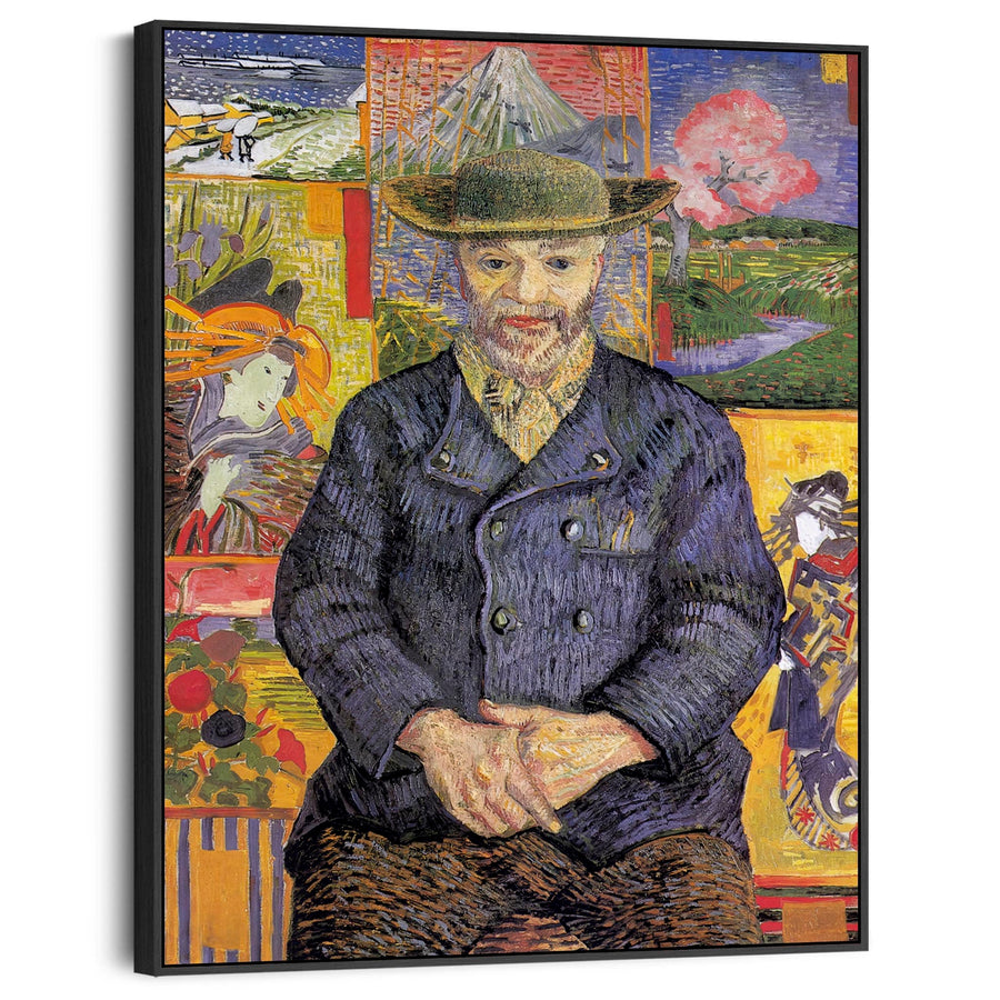 Vincent Van Gogh Framed Wall Art Print Canvas Portrait of Père Tanguy Multi-Coloured