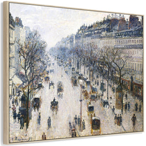 Large Camille Pissarro Wall Art Framed Canvas Print of Boulevard Montmartre Paris Painting