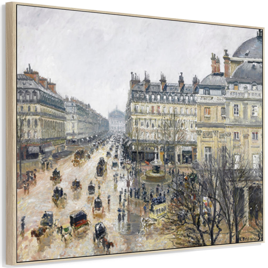 Large Camille Pissarro Wall Art Framed Canvas Print of French Theatre Square Paris Painting