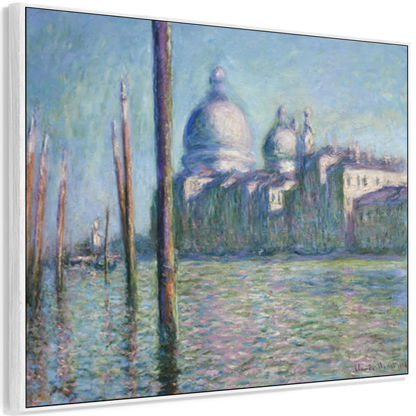 Large Claude Monet Framed Canvas Print of Le Grand Canal Venice Landscape Painting