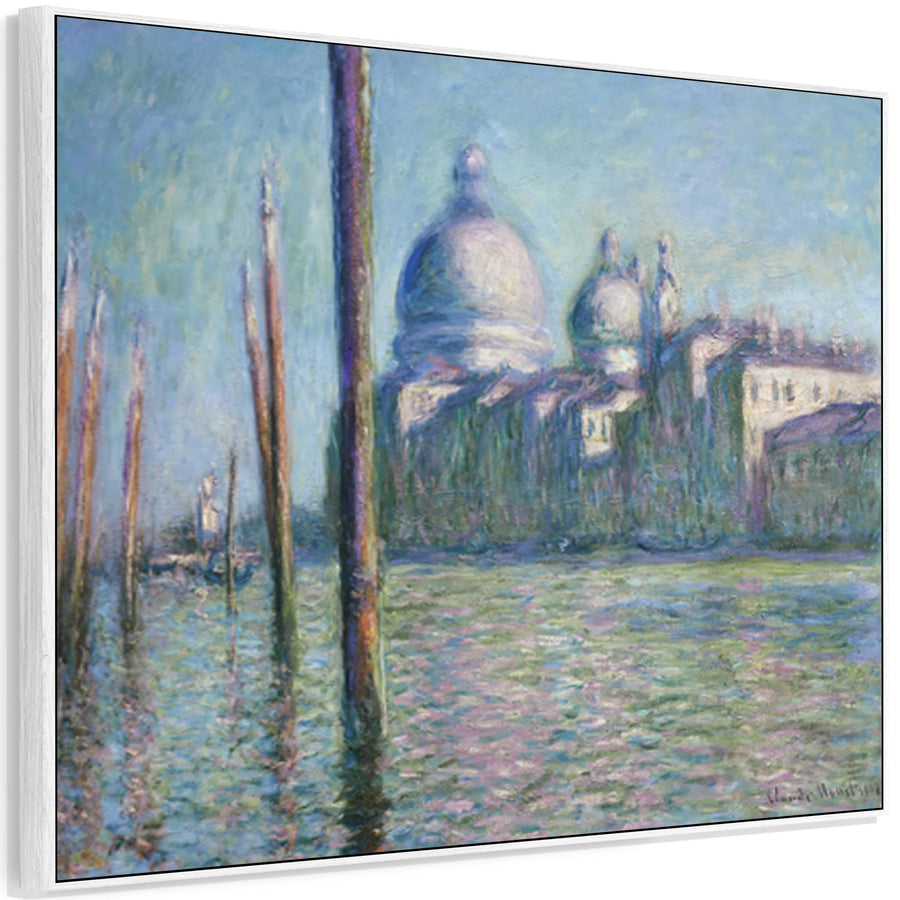 Large Claude Monet Framed Canvas Print of Le Grand Canal Venice Landscape Painting