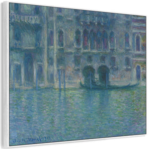 Large Claude Monet Framed Canvas Print of Palazzo da Mula Venice Painting