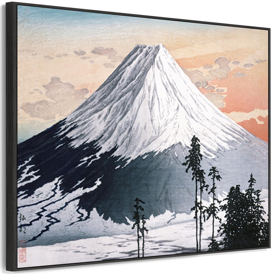 Mount Fuji Japanese Wall Art Framed Canvas Print of Hiroaki Takahashi Shotei Painting