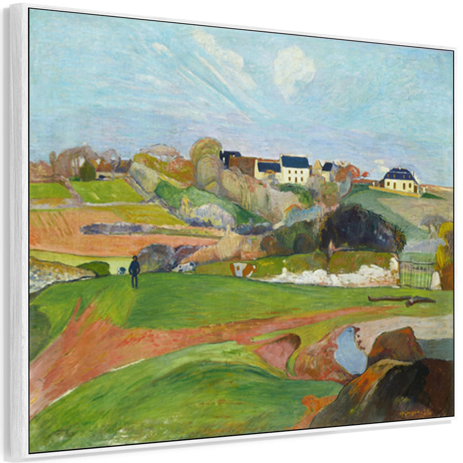 Large Paul Gauguin Framed Canvas Print of Landscape at Le Pouldu Painting