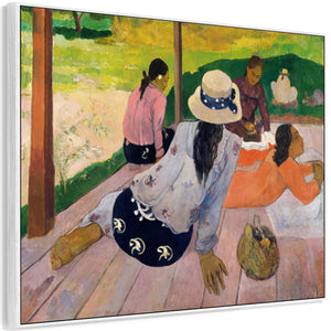 Large Colourful Paul Gauguin Wall Art Framed Canvas Print of Siesta Famous Painting