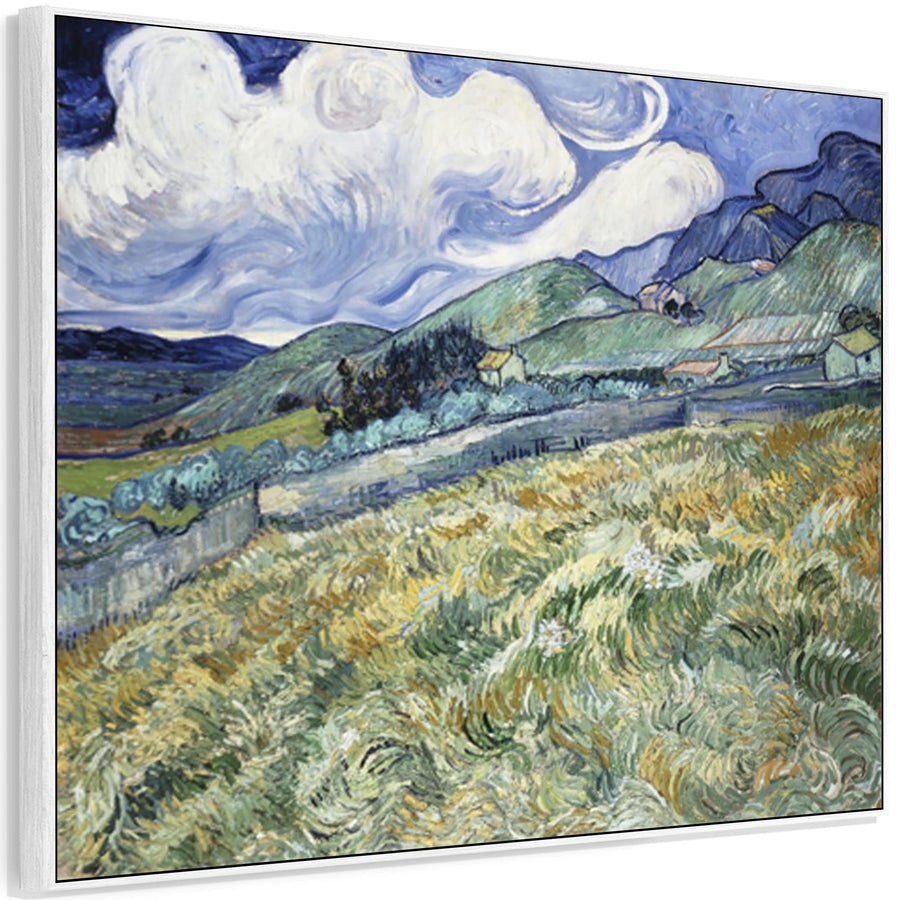 Large Vincent Van Gogh Wall Art Framed Canvas Print of Saint Remy Landscape Painting