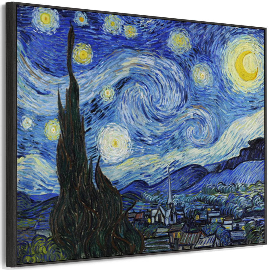 Large Vincent Van Gogh Wall Art Framed Canvas Print of Starry Night Painting